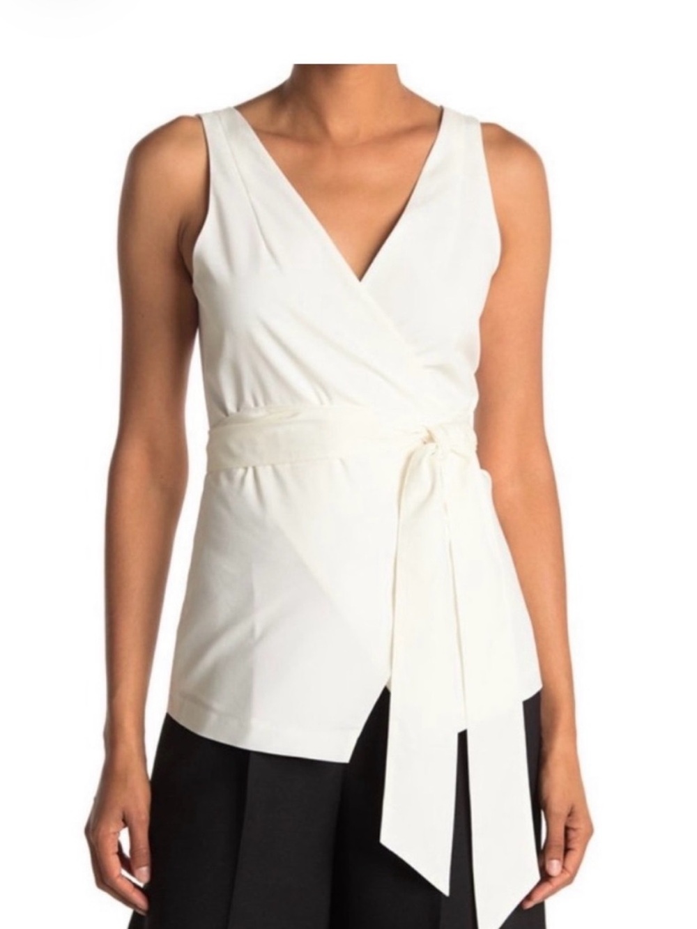 Club Monaco Ivory Wrap Tie V-Neck Camisole